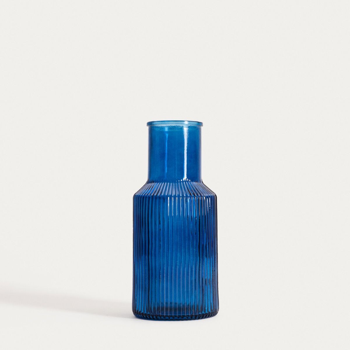 Wazon TOLLE szklany prążkowany granatowy 10x22 cm