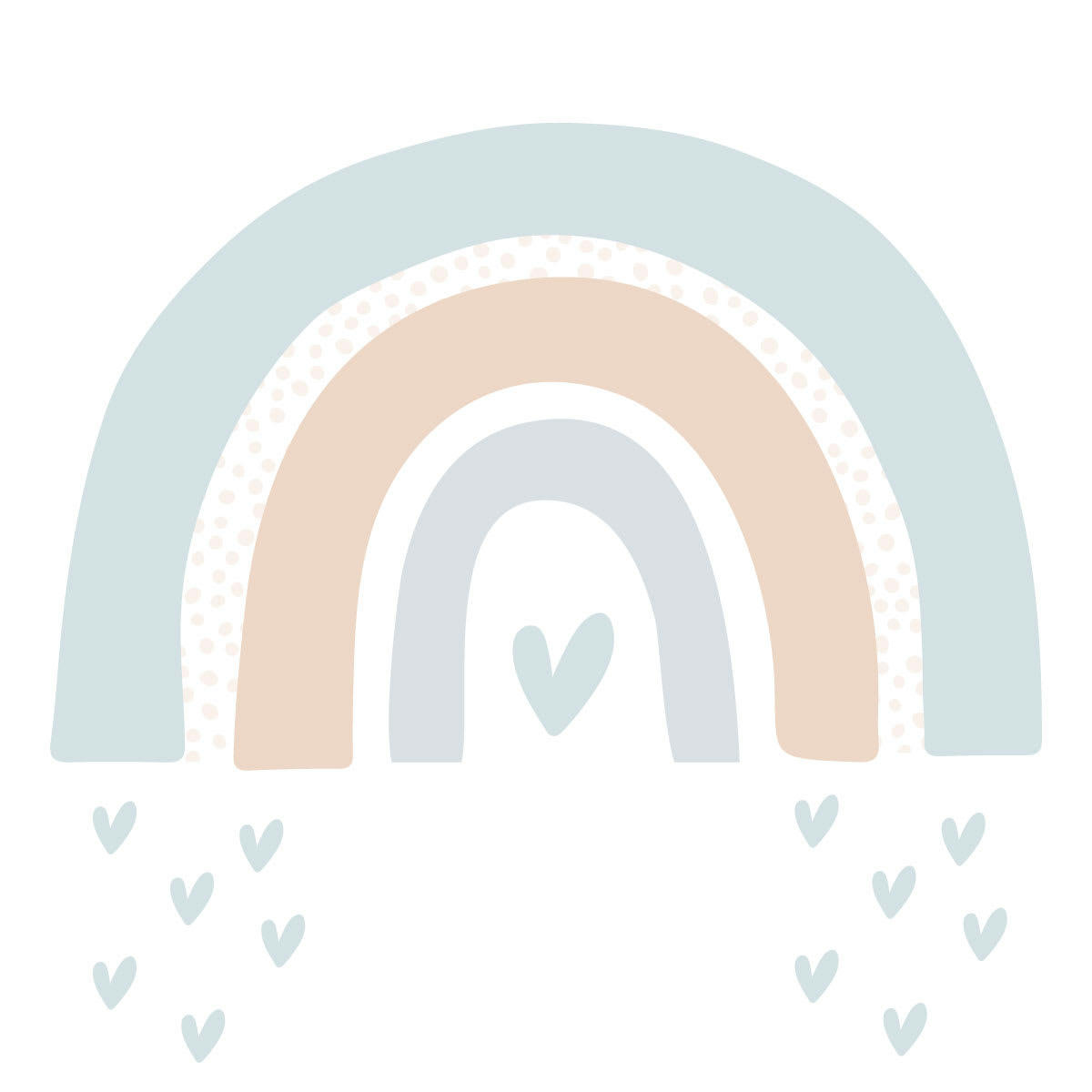 RAINBOWS1 - Stickers muraux en vinyle arc en ciel bleu at beige