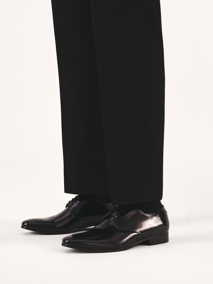 Black leather formal shoes