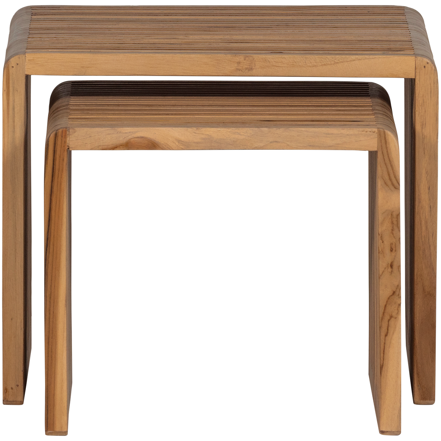 WOOOD bijzettafels Jasmijn - Recycled Teak - Naturel - Set van 2