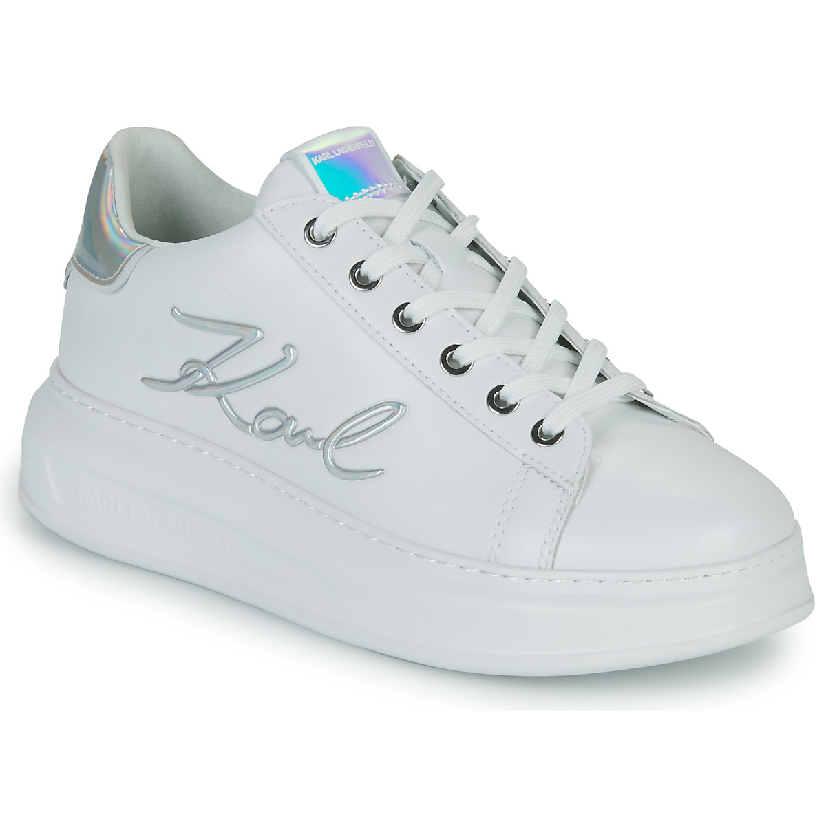 Karl Lagerfeld - KAPRI Signia Lace Lthr - White / Silver
