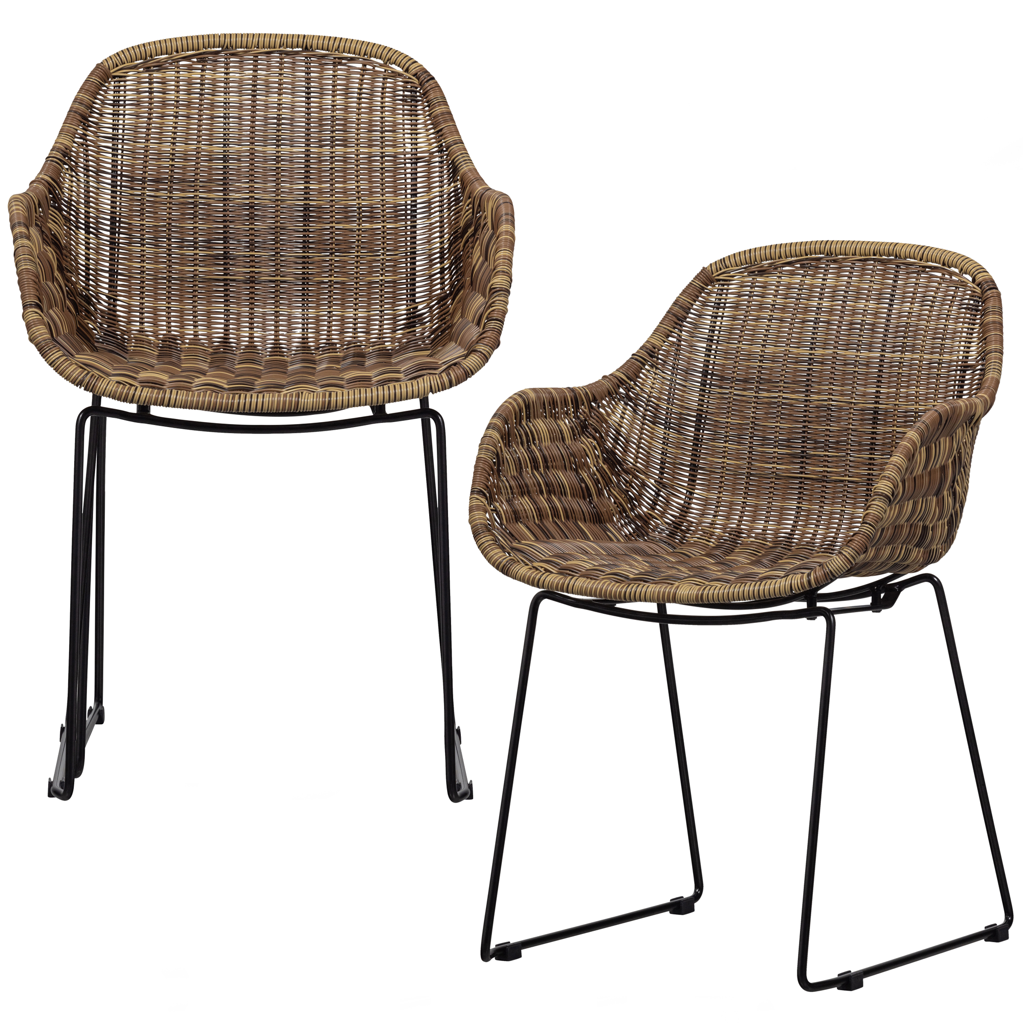 WOOOD Loungestoel Willow - Polyester - Naturel - Set van 2
