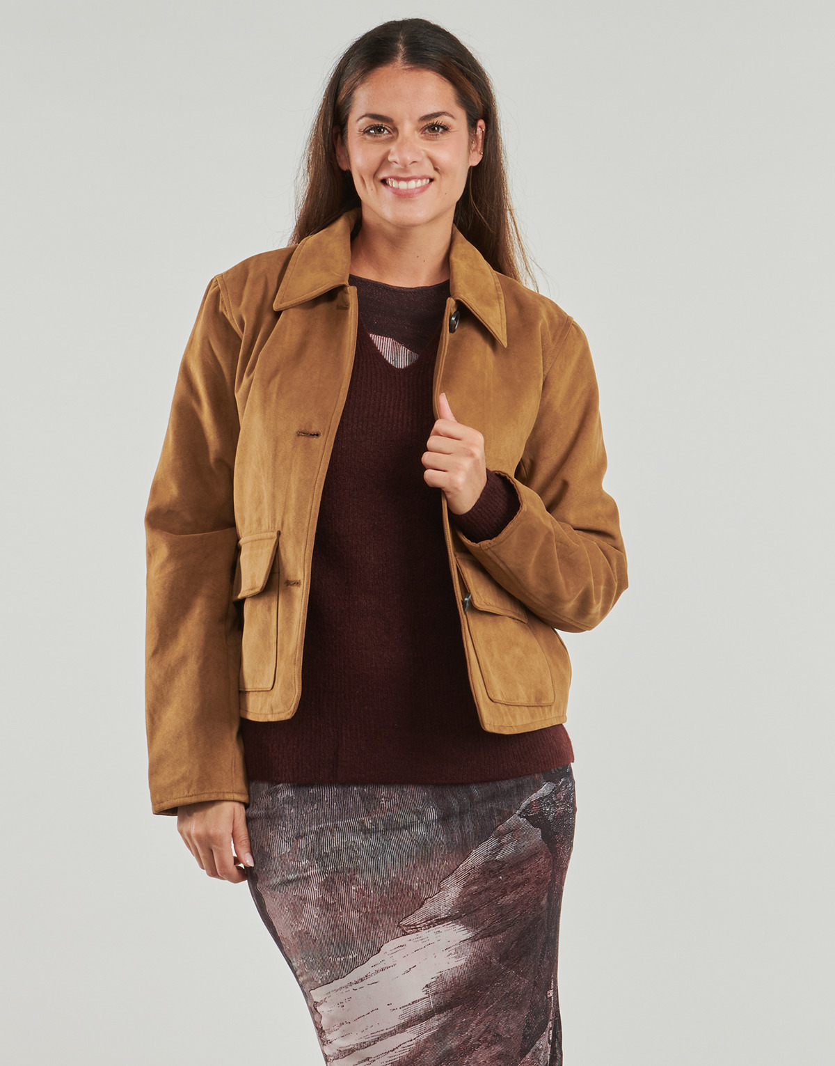 JDY - JDYNANNA FAUX SUEDE - Brown