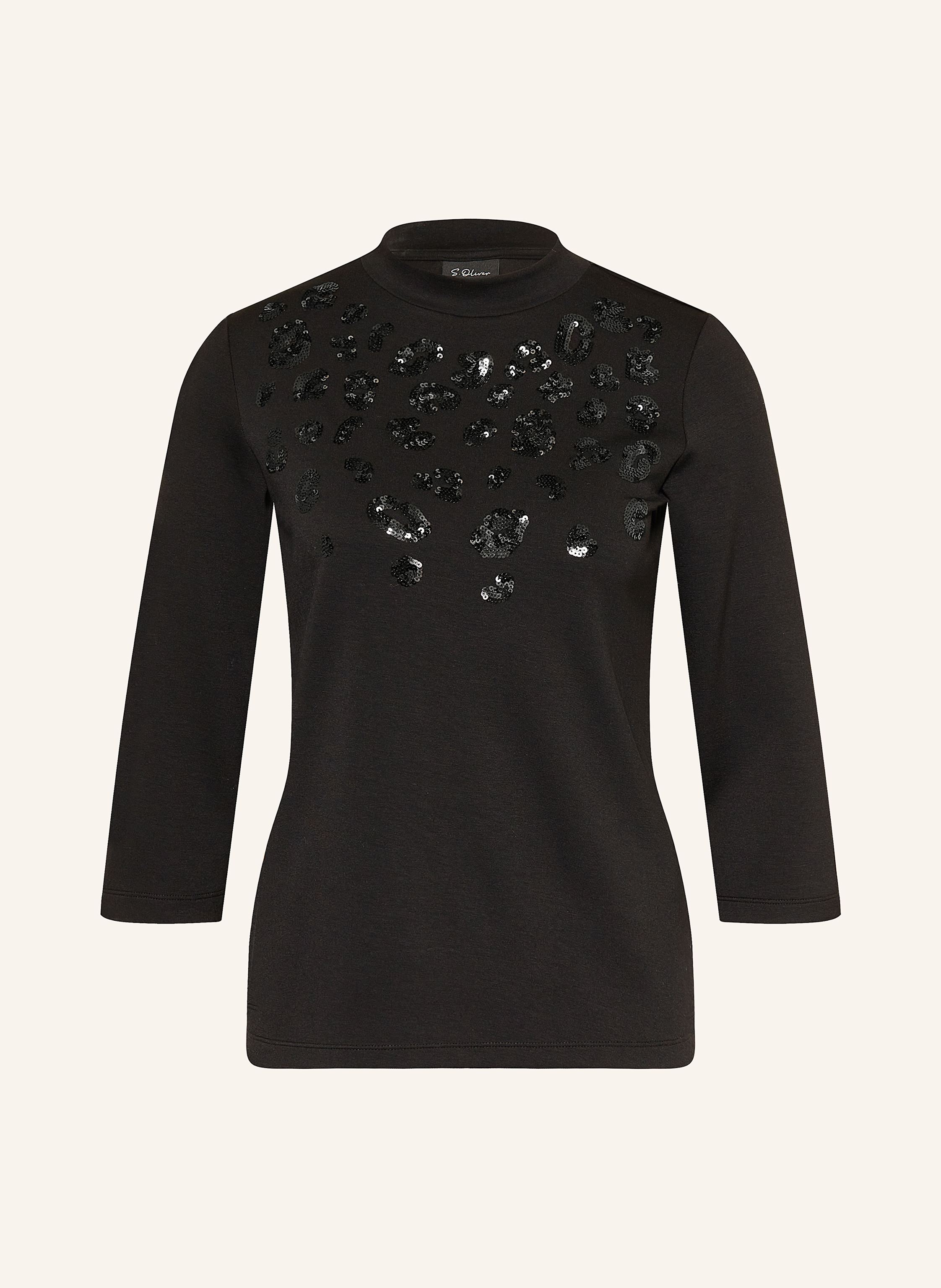 s.Oliver BLACK LABEL Shirt mit 3/4-Arm und Pailletten