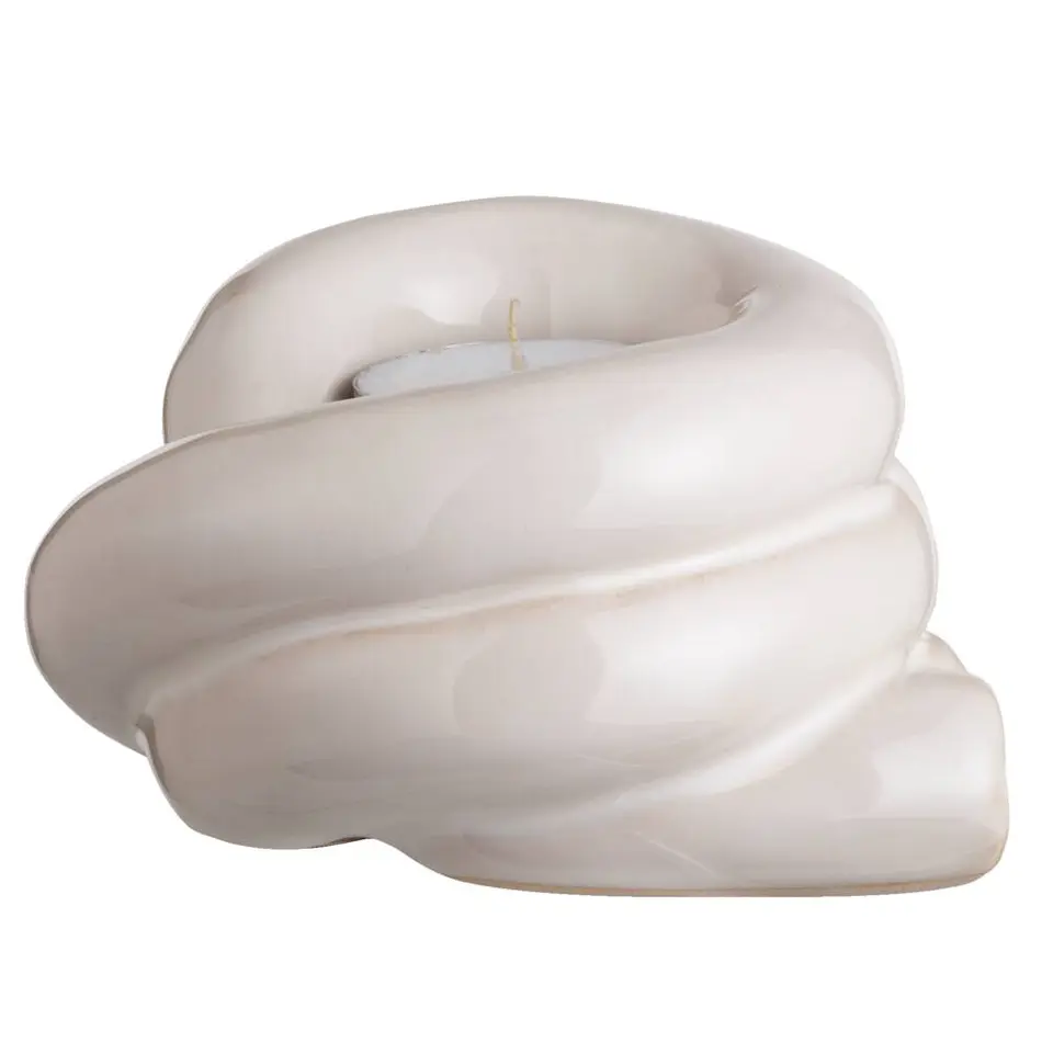 Waxinelichthouder Fleurie - off-white - 7,3x10,5x12,5 cm