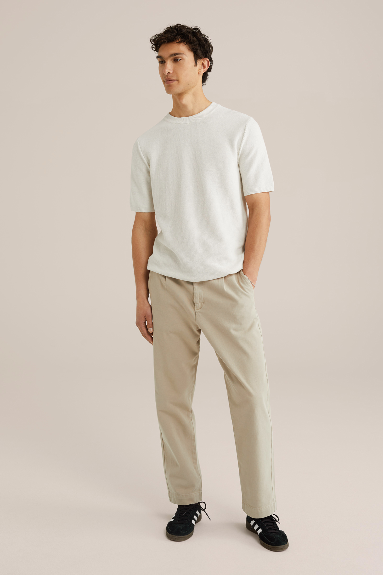 Heren Regular fit T-shirt van linnenmix