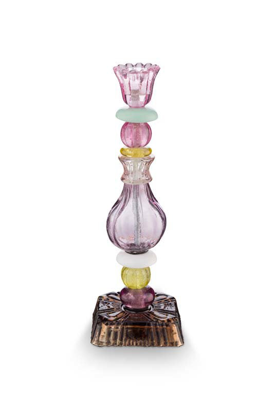 Pip Studio Kaarsenhouders - Beads - Glas - Lila - 28cm