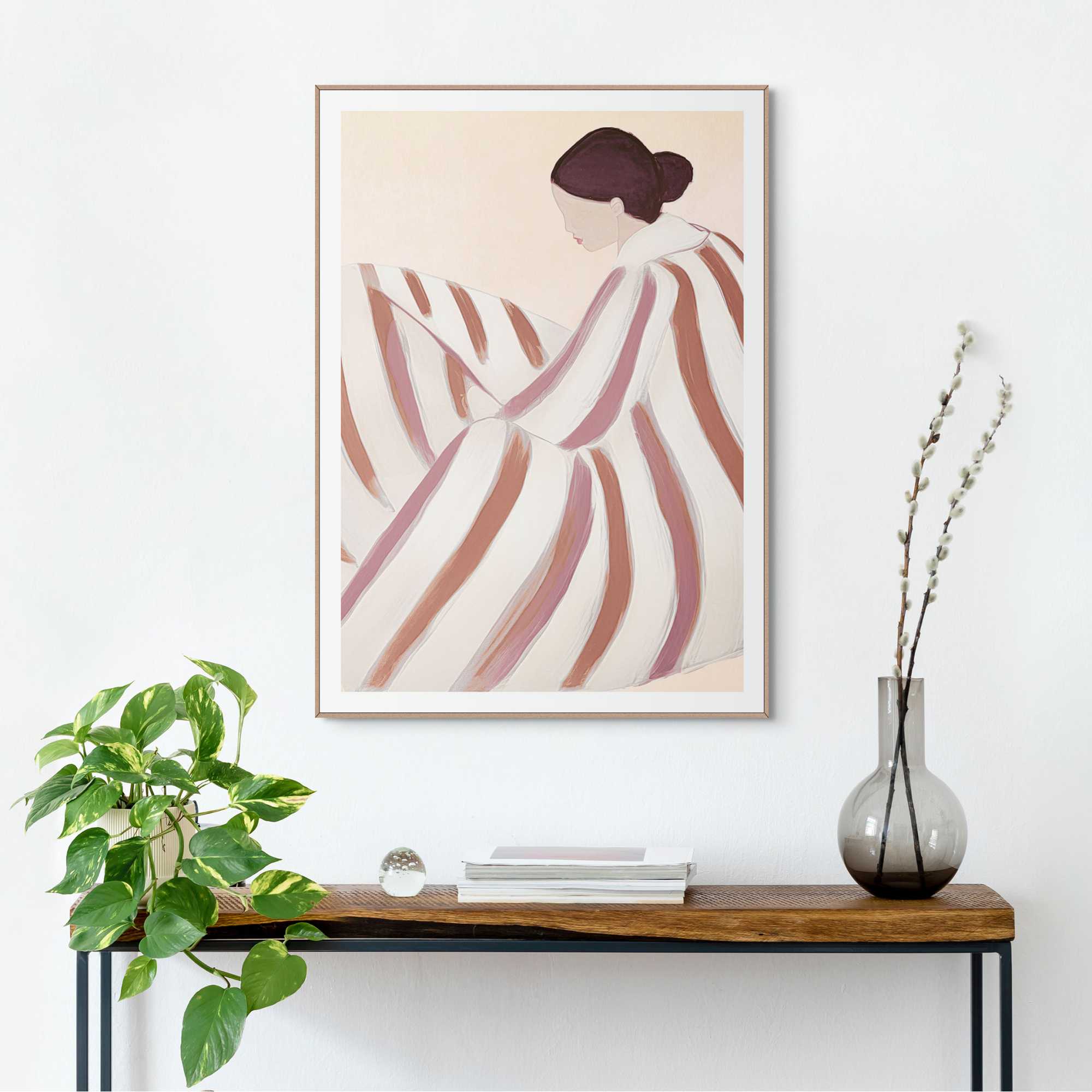 Reinders - Striped Woman - Schilderij 70x50cm Hout