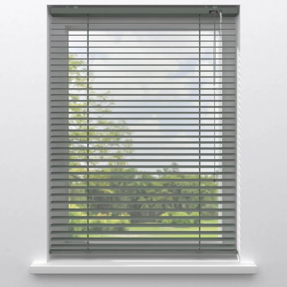 Kwantum Aluminium Jaloezieën | Houten Jaloezieën | Fenstr Aluminium Jaloezie Alix  25mm Zeegroen