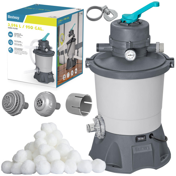 Pompa piaskowa do basenu filtr Bestway 3596 l/h   kulki filtracyjne
