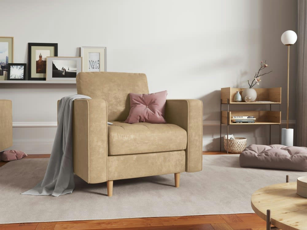 GOBI - Fauteuil en imitation cuir le sable