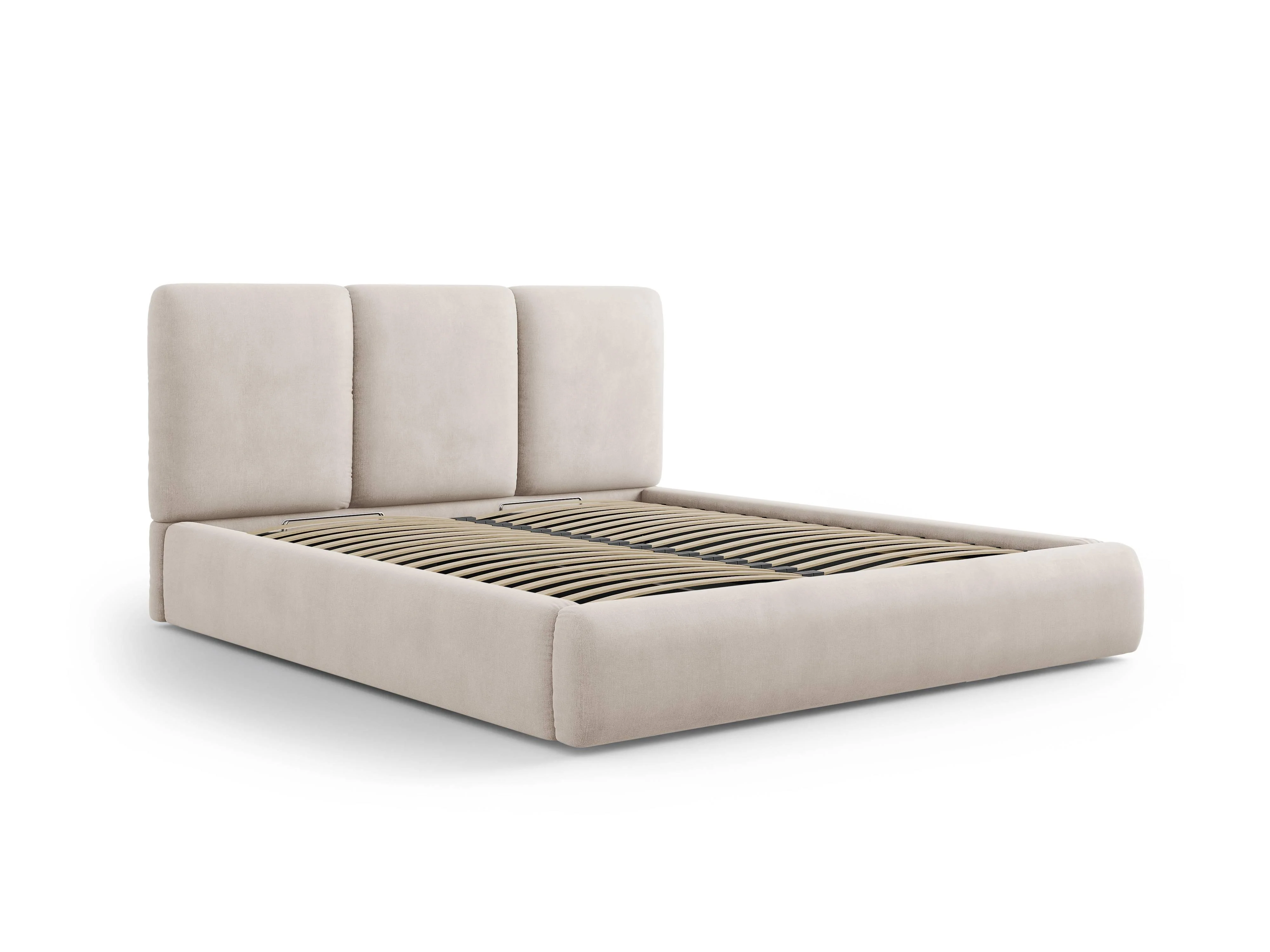 Bedframe Horizon met hoofdbord en opbergruimte chenille 180 x 200 cm