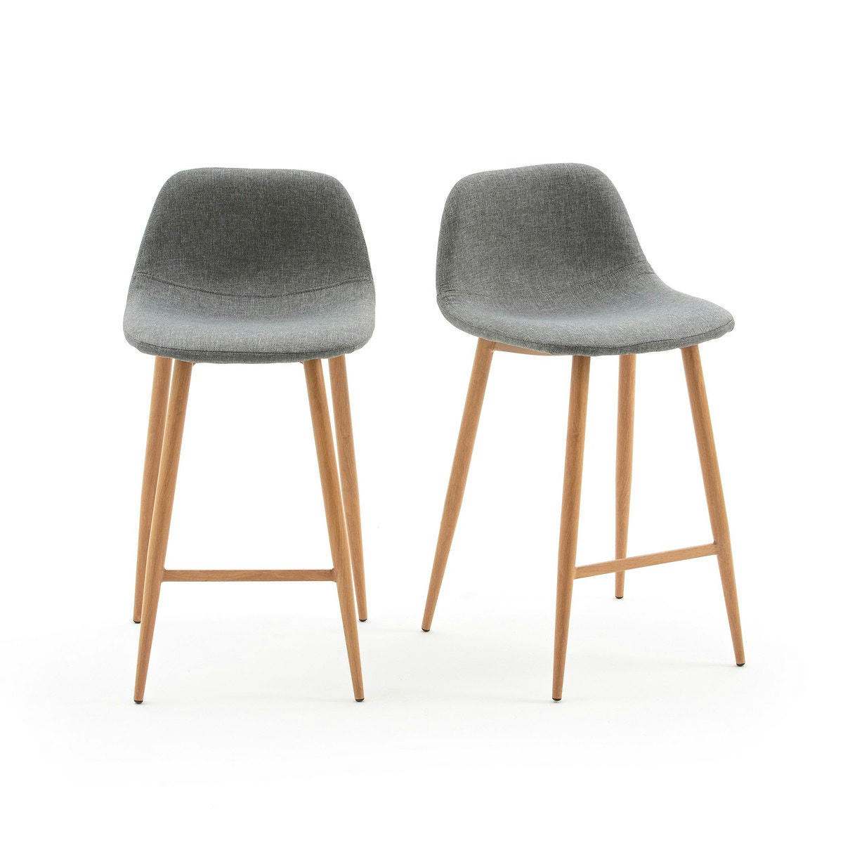 Lot de 2 chaises de bar mi-hauteur, Nordie