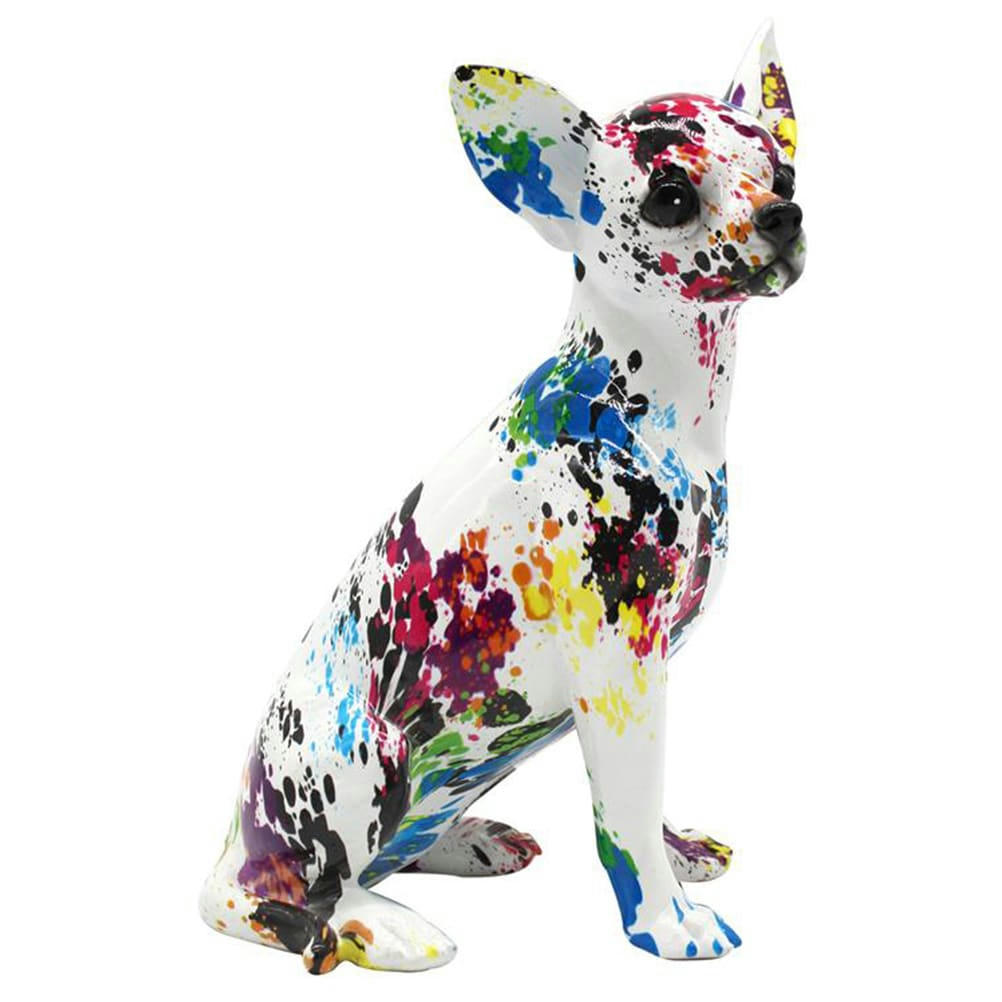 POP ART - Décoration en résine chihuahua pop art H26cm