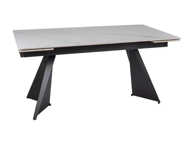Stół rozkładany LACONI 160(220)x90 ceramiczny biały marmur/
