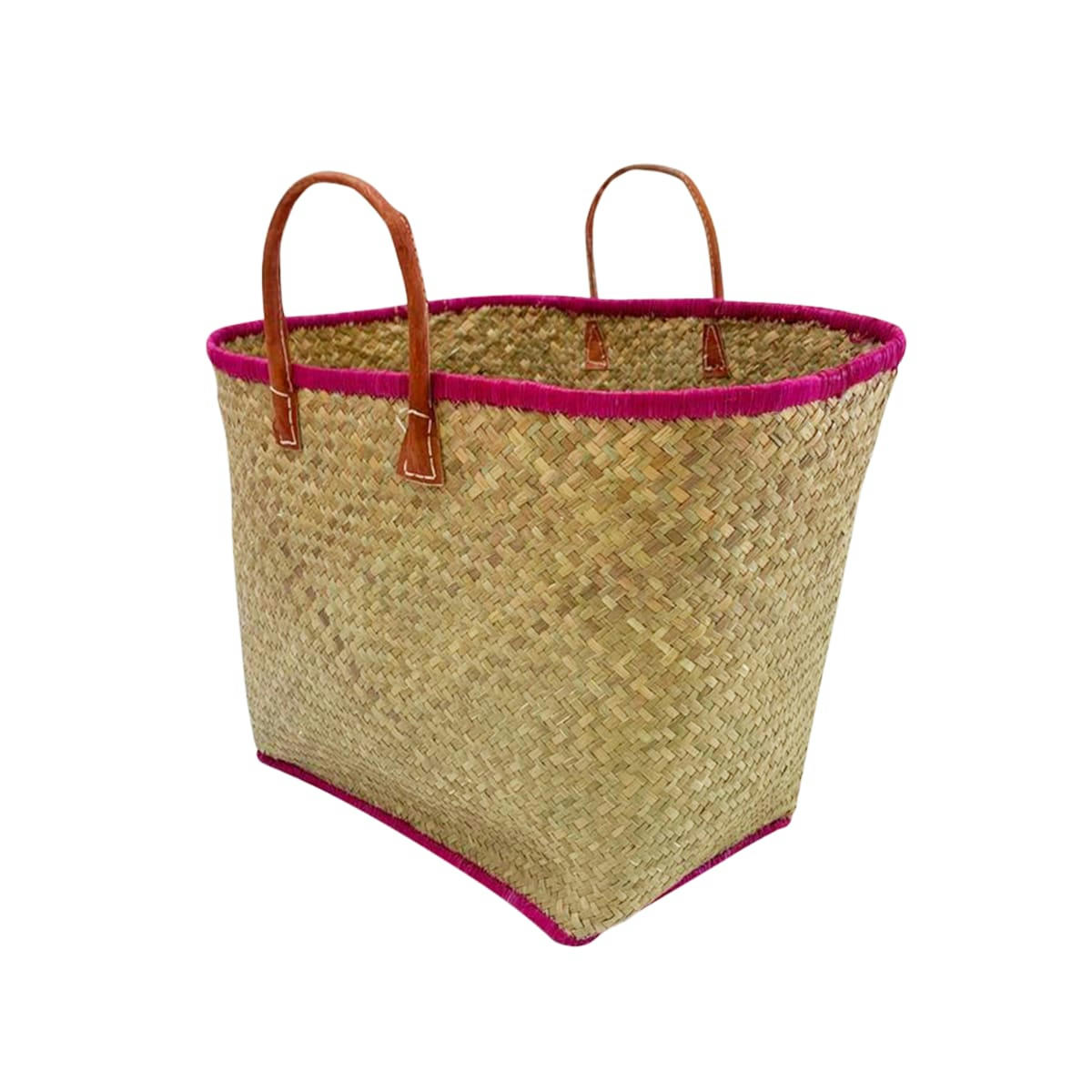 PANIERS PENJY GM - Panier naturel et fuchsia penjy GM