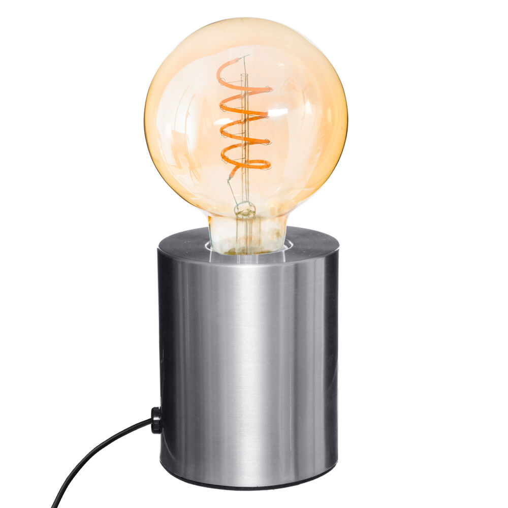 Candeeiro de mesa SABA com base prateada em metal