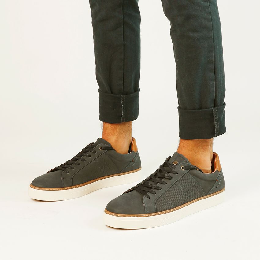No Stress Donkerblauwe nubuck sneakers