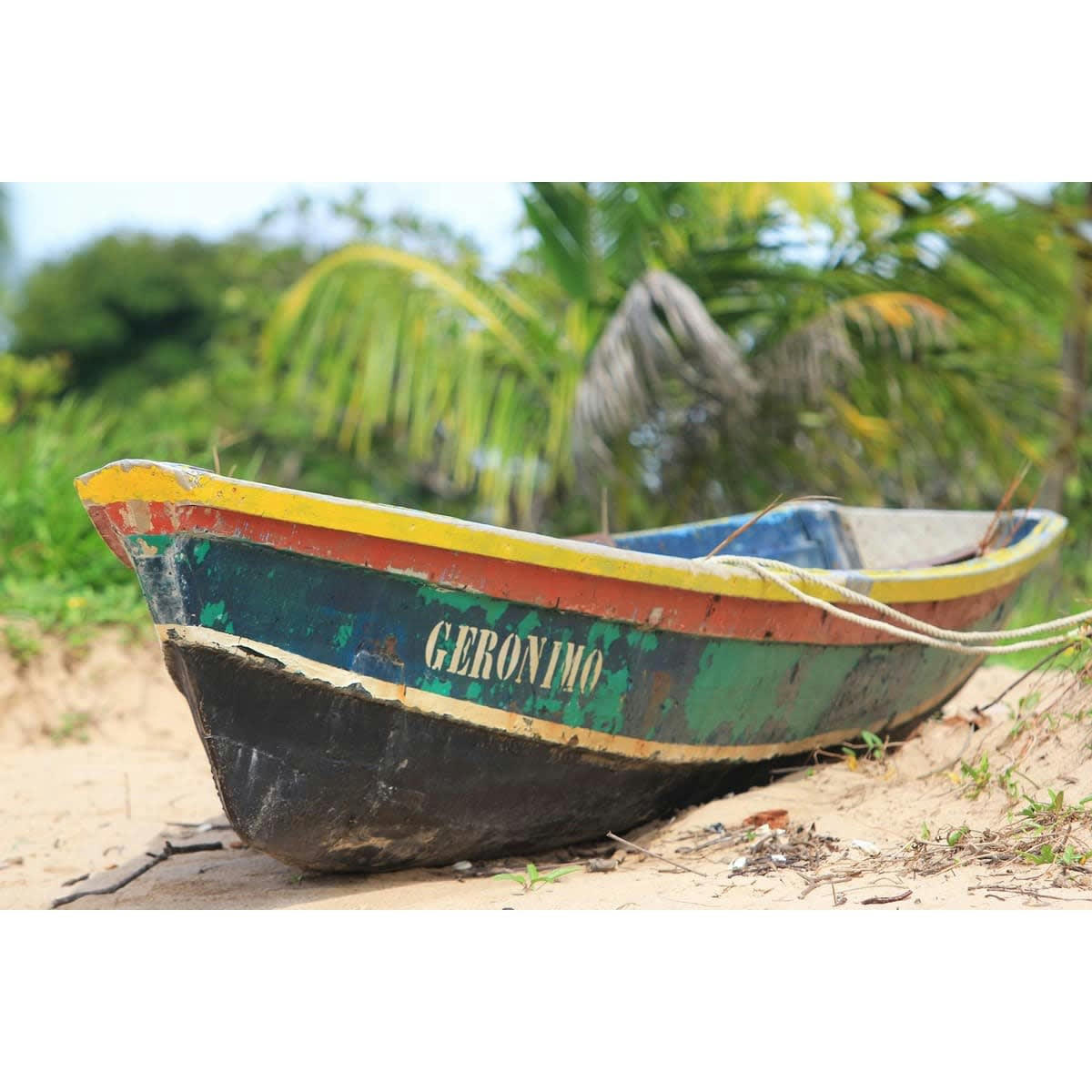 PLAGE - Tableau sur toile Awala Yalimapo Guyane française 65x97 cm