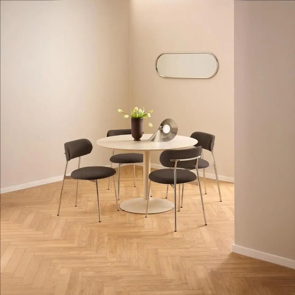 Eetkamerstoel - Bruin - Stof - Zithoogte 48cm - Morka - Set van 2