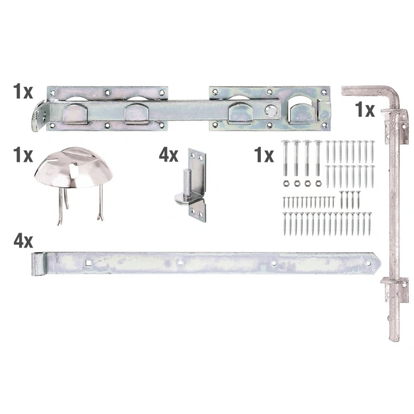 Beschlag-Set, galvanisch verzinkt, LxBxH: 70x205x700 mm