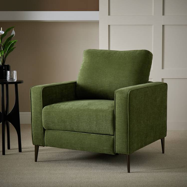Habitat Kendric Fabric Recliner Armchair - Green