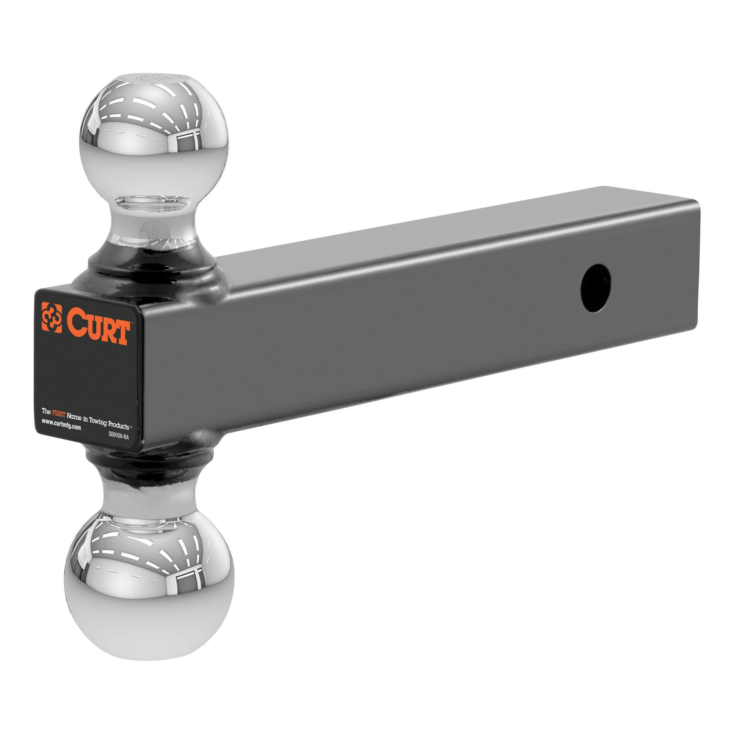 CURT 45665 Multi-Ball Mount, 2-in Solid Shank, 2-in & 2-5/16-in Chrome Balls