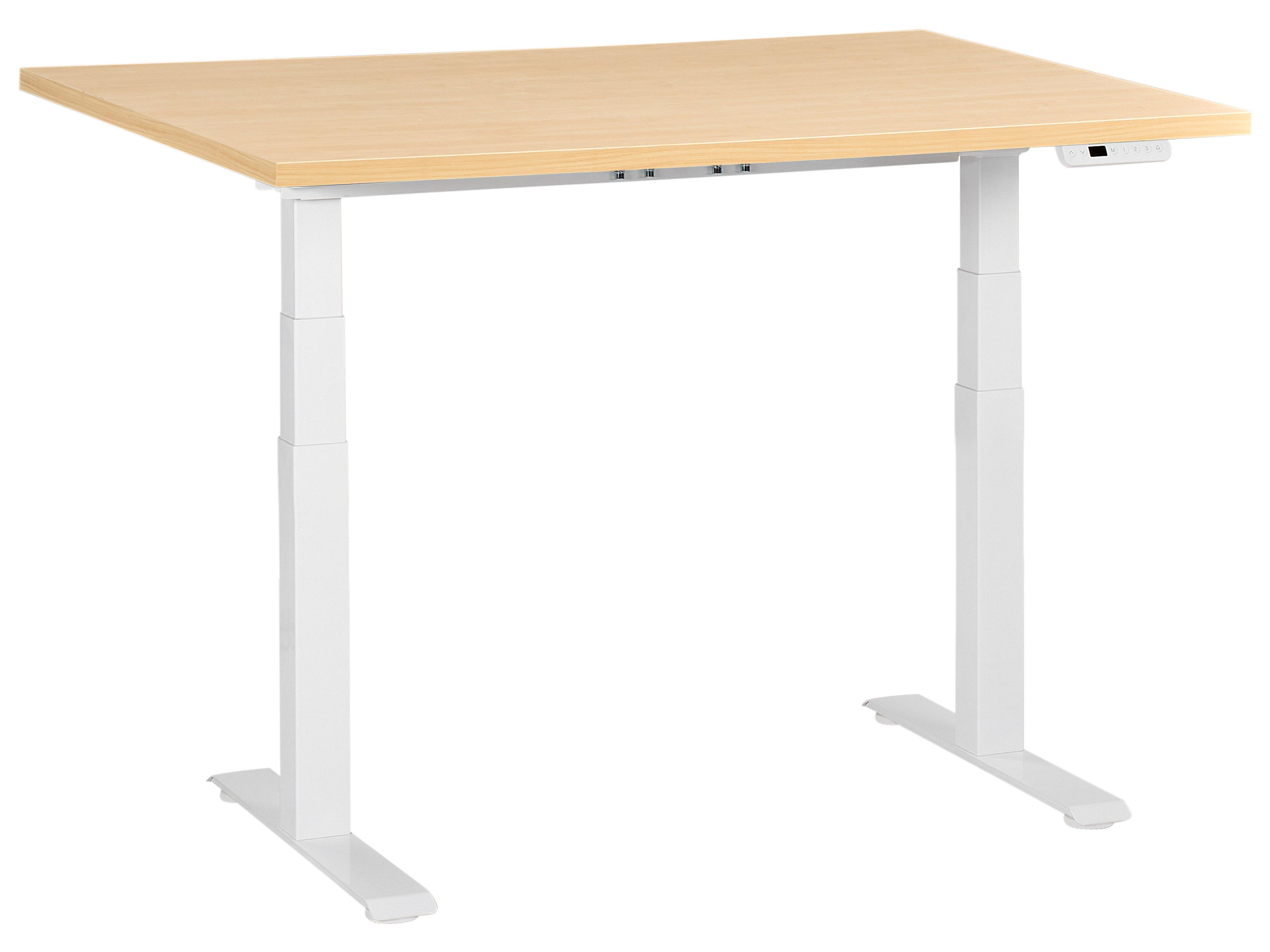 Electric Adjustable Standing Desk DESTINES Light Brown/ White 120 cm 72 cm