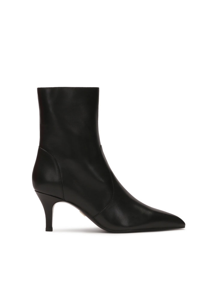 Minimalist black leather boots