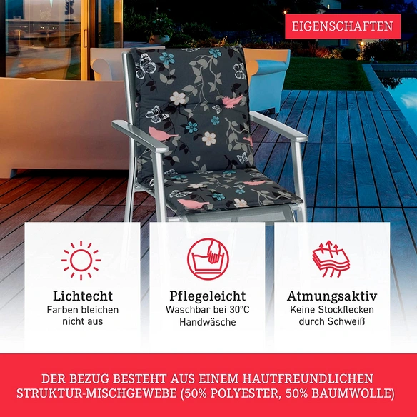 Niederlehnerauflage »Barcelona«, B x L x S: 50 x 101 x 6 cm