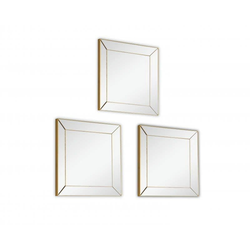 ALEXA - Miroir déco design en verre or
