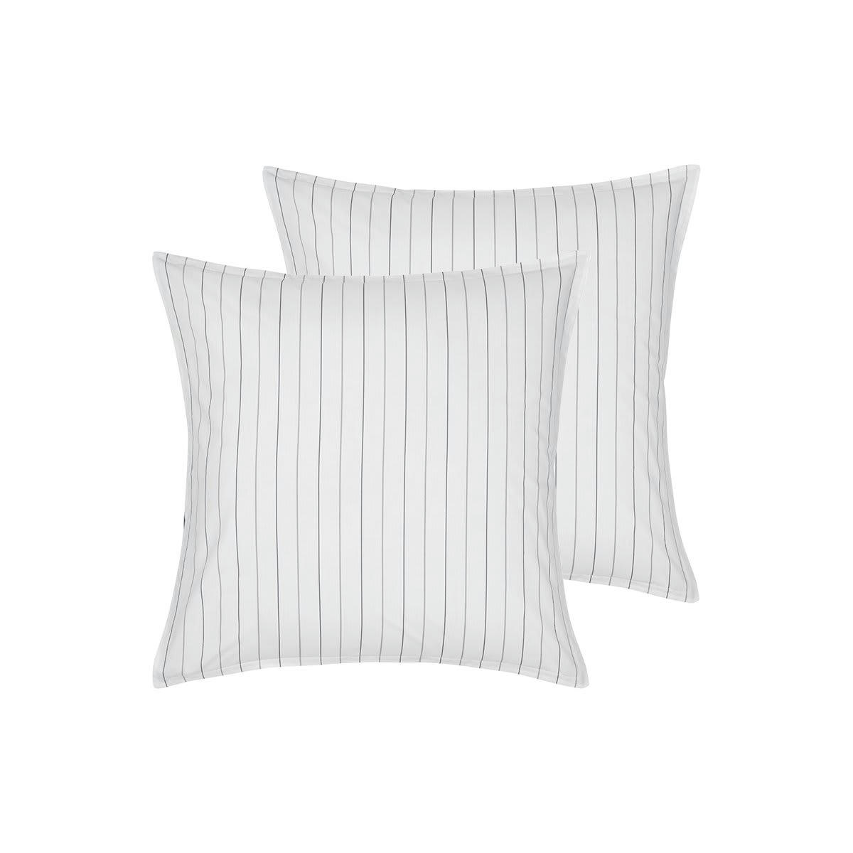 TOLSTA - 2 taies d'oreillers en percale de coton  anthracite 65x65 cm