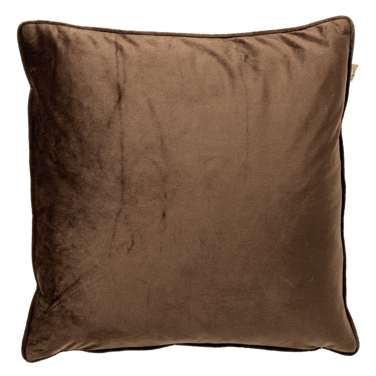 FINN - sierkussen 45x45 cm - velvet - effen kleur - Chocolate Martini - donkerbruin