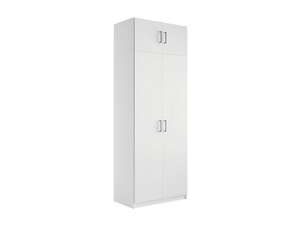 Armoire 2 portes - L92 cm - Blanc   Réhausse - BELOMY