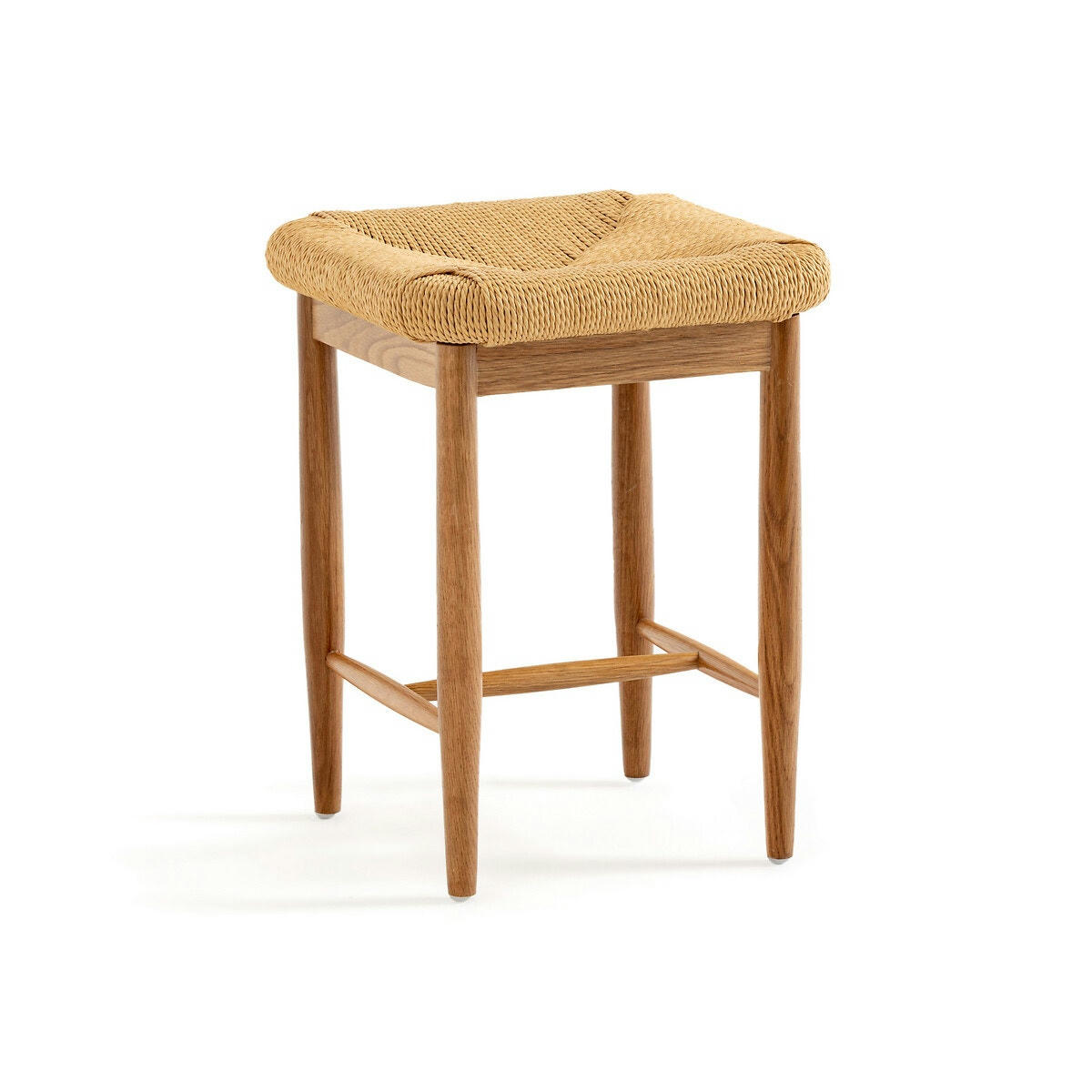 Tabouret chêne massif et tressage, Andre