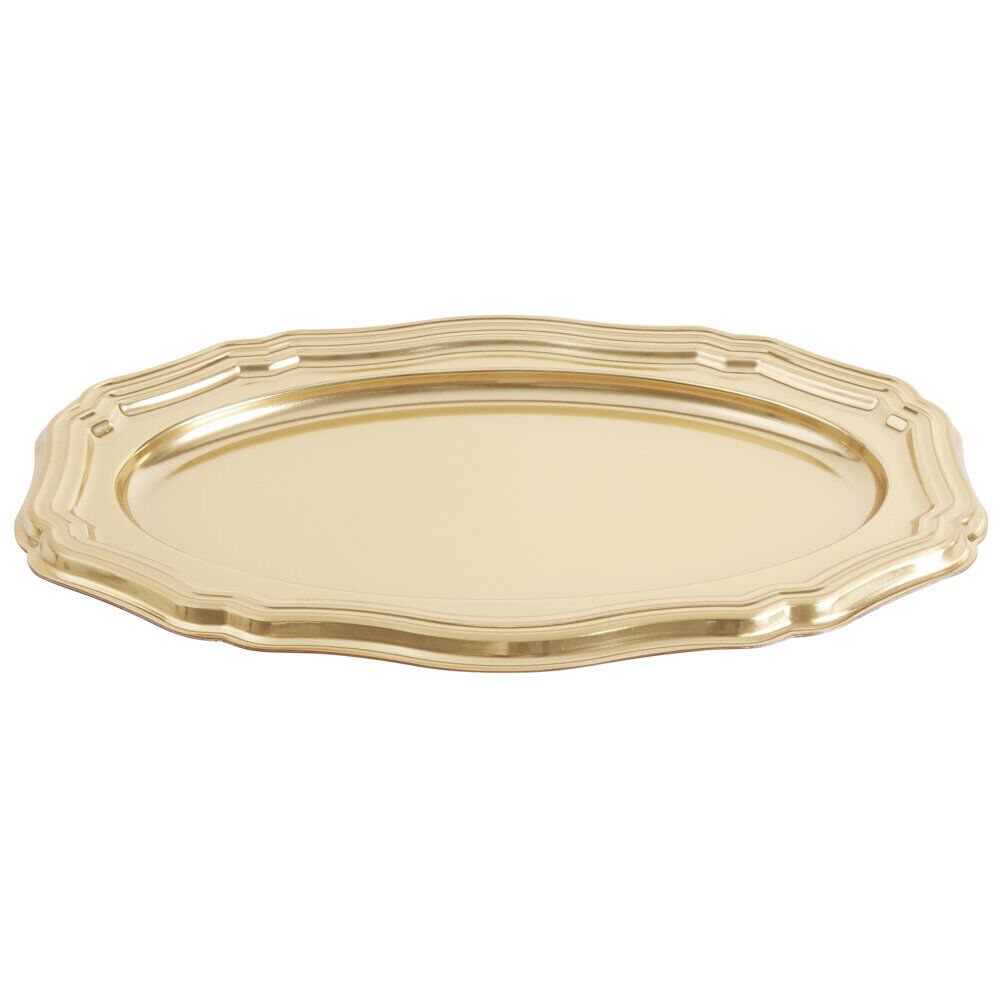 Plat de présentation ovale X2 pcs L45X29Xép.2 cm doré