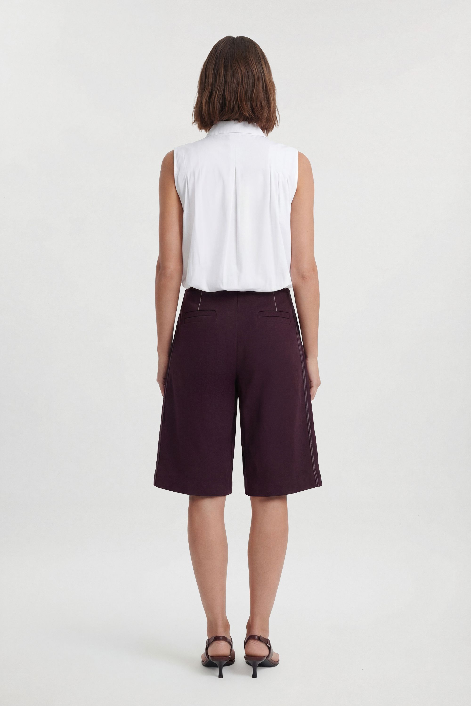 KarenMillen Cotton Sleeveless Puffball Shirt