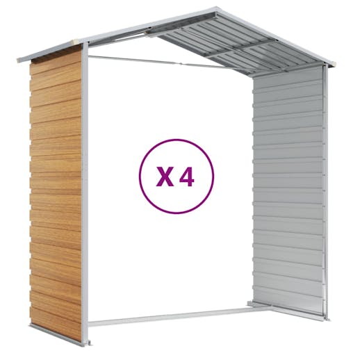 NNEVL Garden Shed Light Brown 191x385x198 cm Galvanised Steel