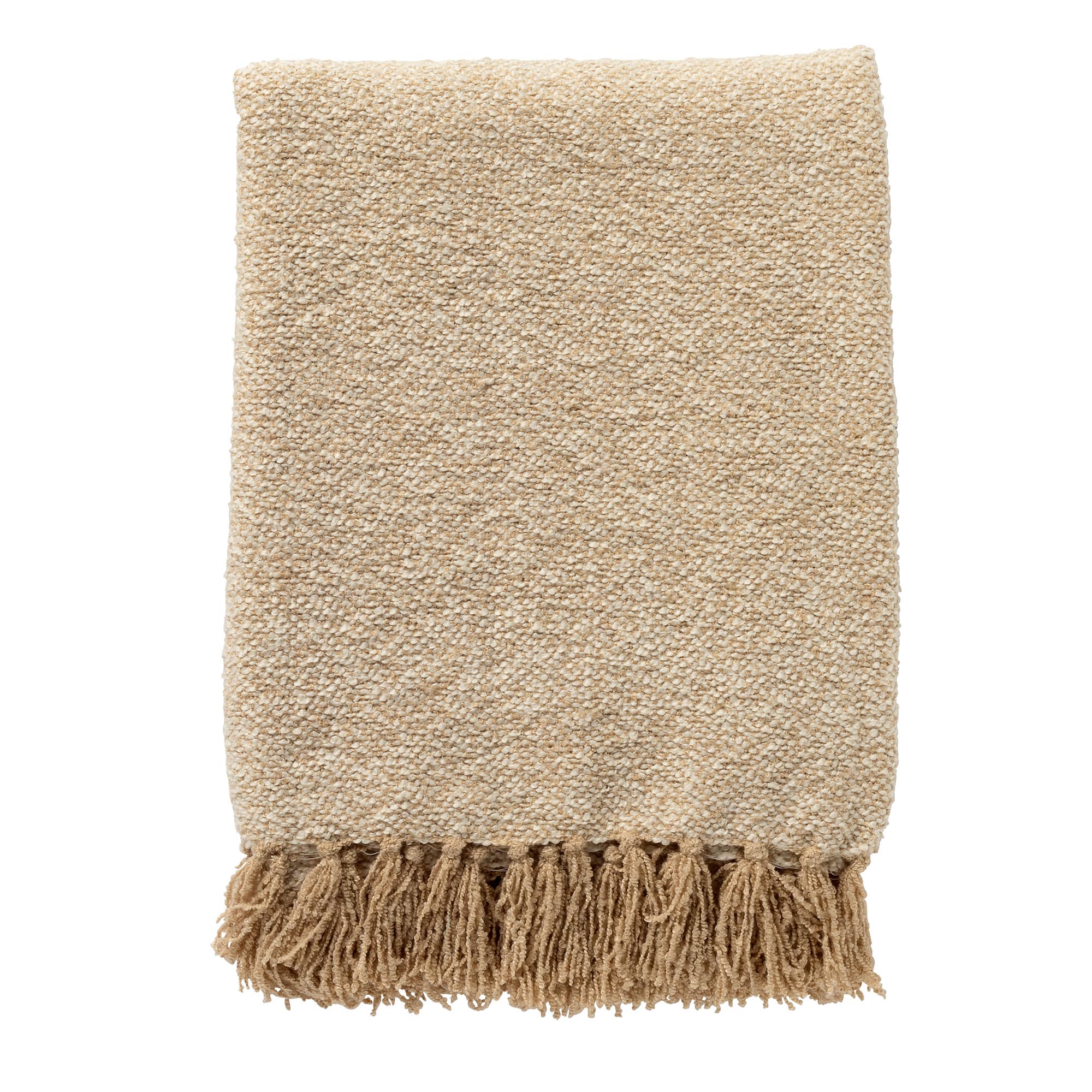 SALLY - plaid 140x180 cm - gemêleerd - 100% gerecycled - Irish Cream - beige