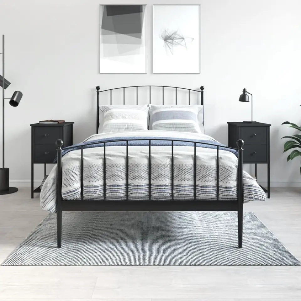 vidaXL - Nachtkastje - Zwart - Bewerkt hout - 2 stuks