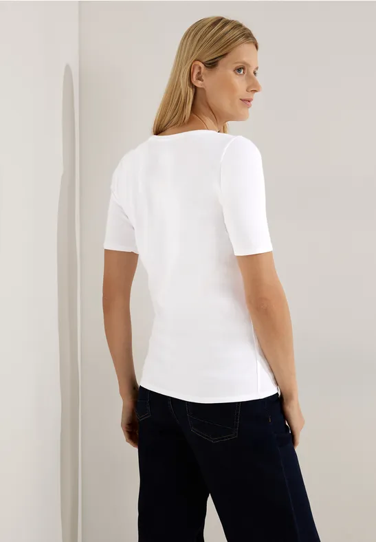 Basic T-Shirt mit Rundhals in Unifarbe