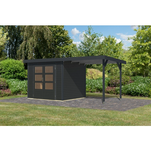 Gartenhaus »Osterby 3 C«, BxHxT: 488 x 209 x 213 cm (Außenmaße inkl. Dachüberstand), Wandstärke 19 mm