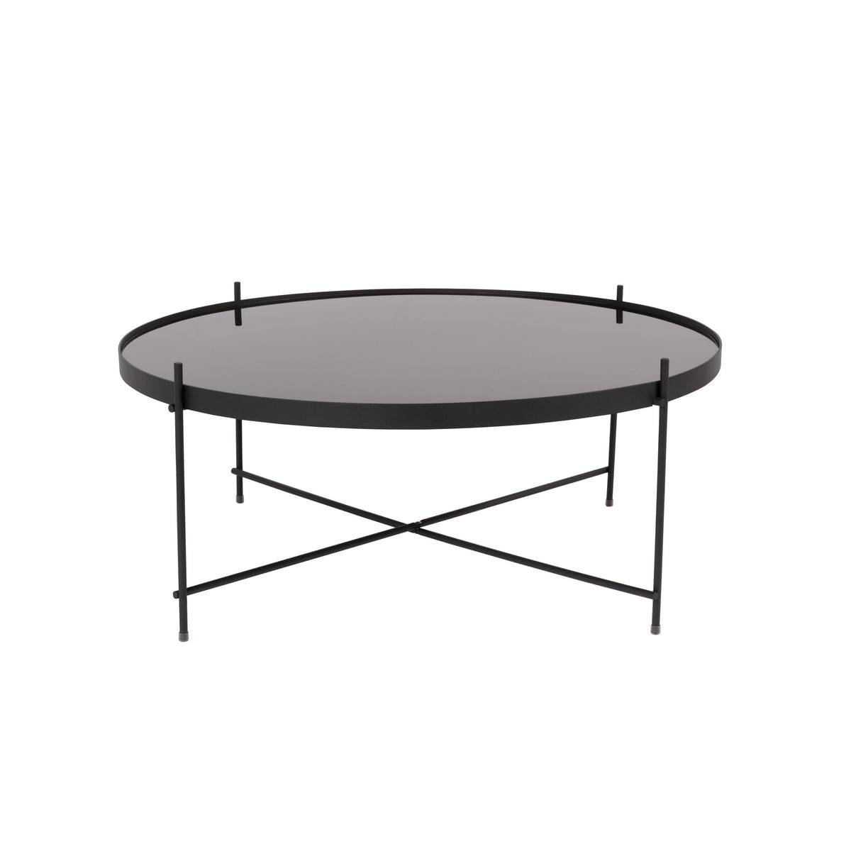 Zuiver Cupid Bijzettafel Rond 82,5 cm Glas/ Metaal Zwart