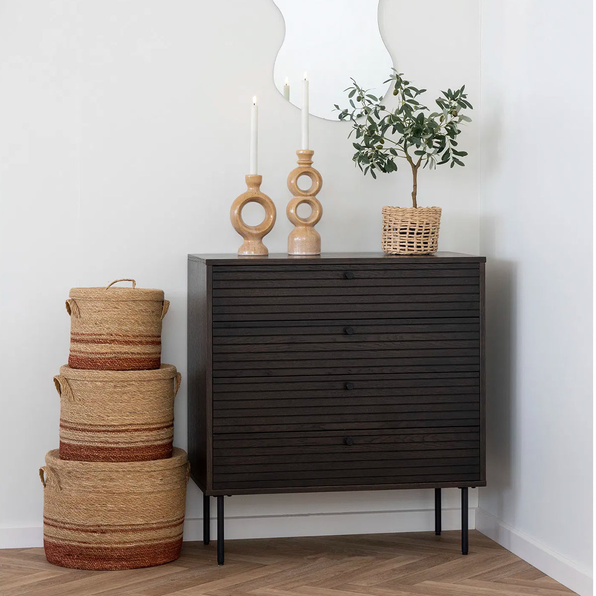 Artichok Sumi Zeegras Opbergmanden Bruin - Set Van 3