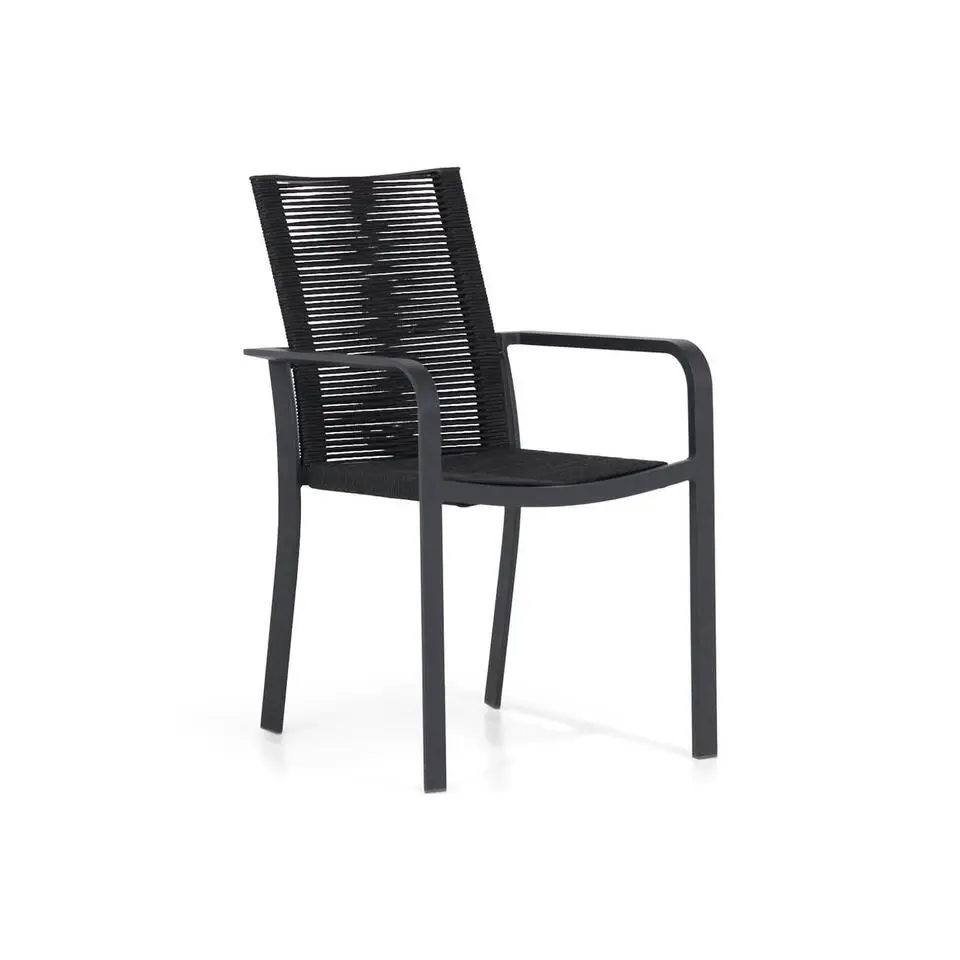 Tuinset Ronde tuintafels 6 personen 150 cm Aluminium/rope Grijs Santika