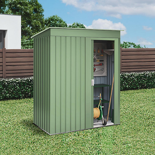 Armoire de Rangement Extérieur 1,39m² Neat Green - 162x86x181cm - Porte coulissante - Abri de jardin métal