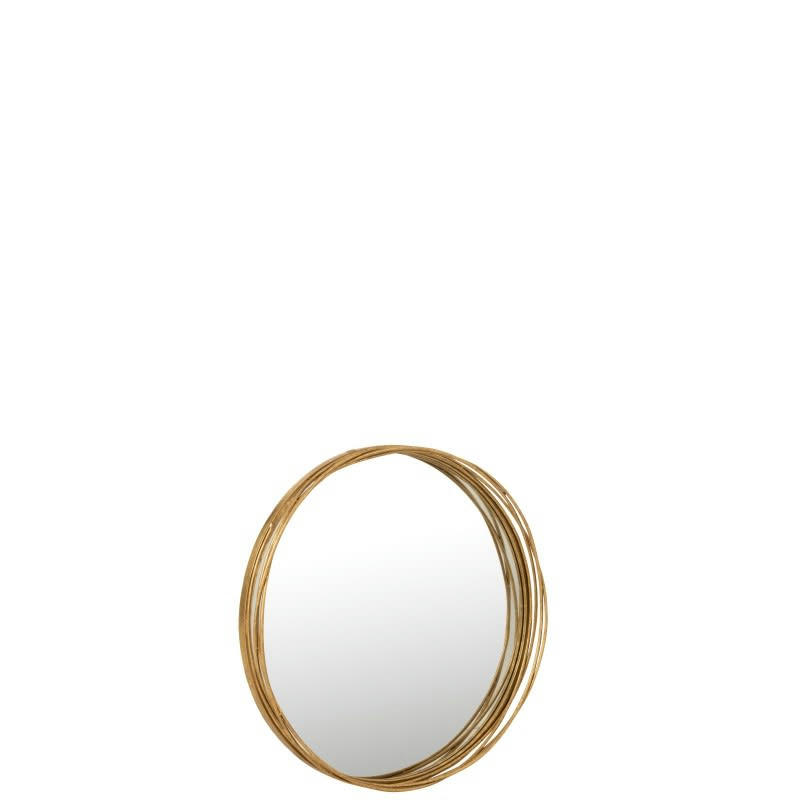 - Miroir rond avec bord haut en métal doré de 60 cm