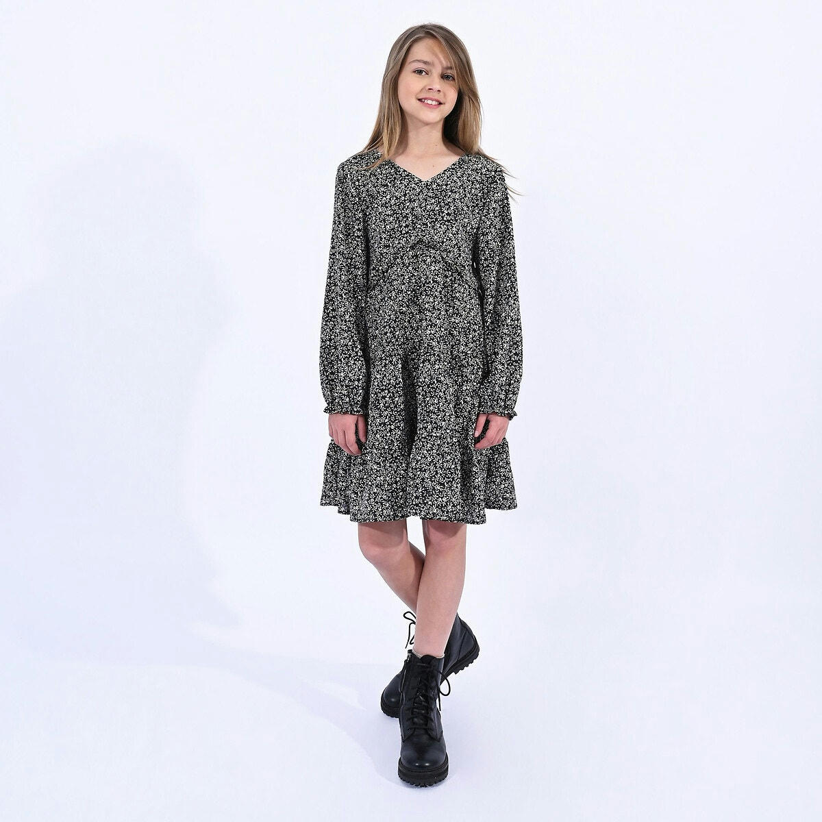Robe manches longues imprimée