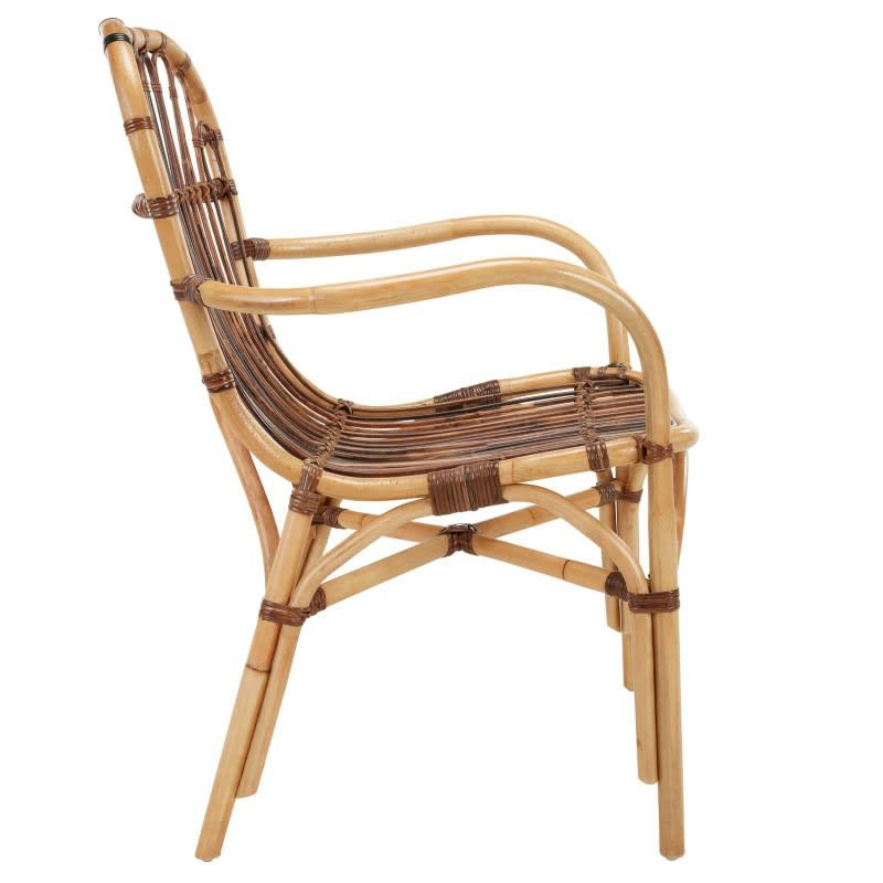 ELISE - Fauteuil en rotin naturel d'intérieur marron