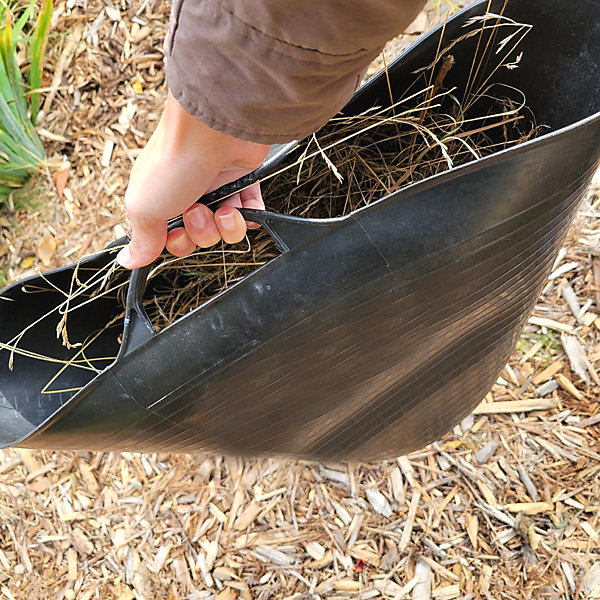 Pack 12 Paniers Noirs souples et résistants pour la construction et le jardinage (42 L) - Poignée renforcée
